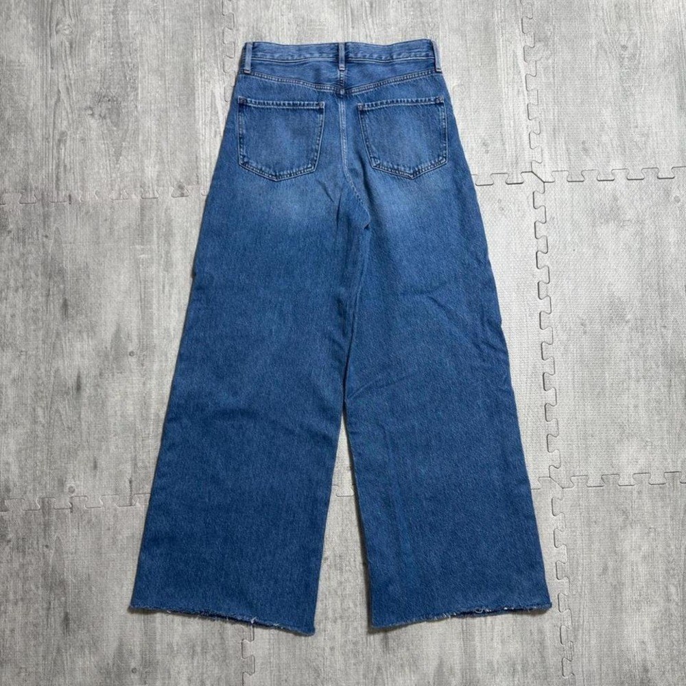 Express Relaxed Wide Leg Super High Rise Blue Denim Jeans Women's 6R